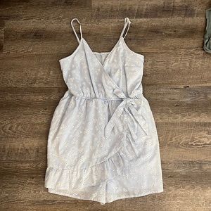 target, women’s small blue and white flower romper/dress